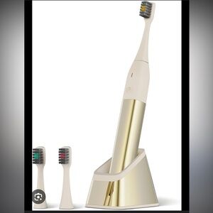 Allegro Luxury Premium Polished Metal Sonic Toothbrush M1,Ivory Gold New Set